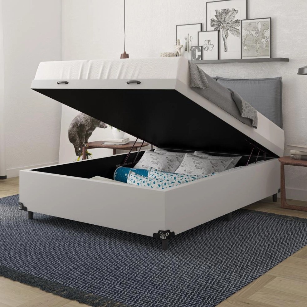 Cama Box Baú Suspensa: Leveza e Modernidade no Quarto! - inspiração