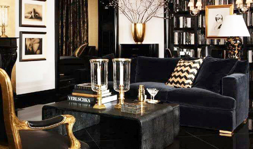 Decoração Elegante com Toques de Dourado e Preto - ideia