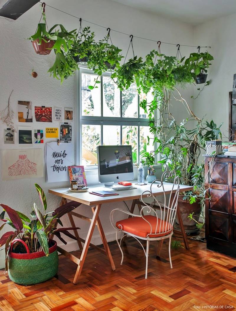 Home Office Relaxante com Decoração Macramê - detalhe