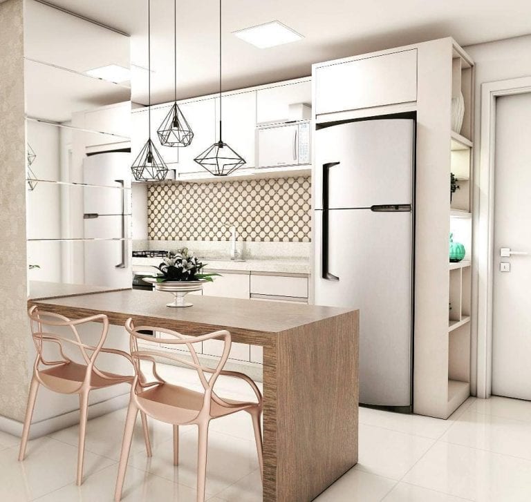 Com Bancada de Madeira Rústica: O Contraste Aconchegante que Faz a Diferença - ideia