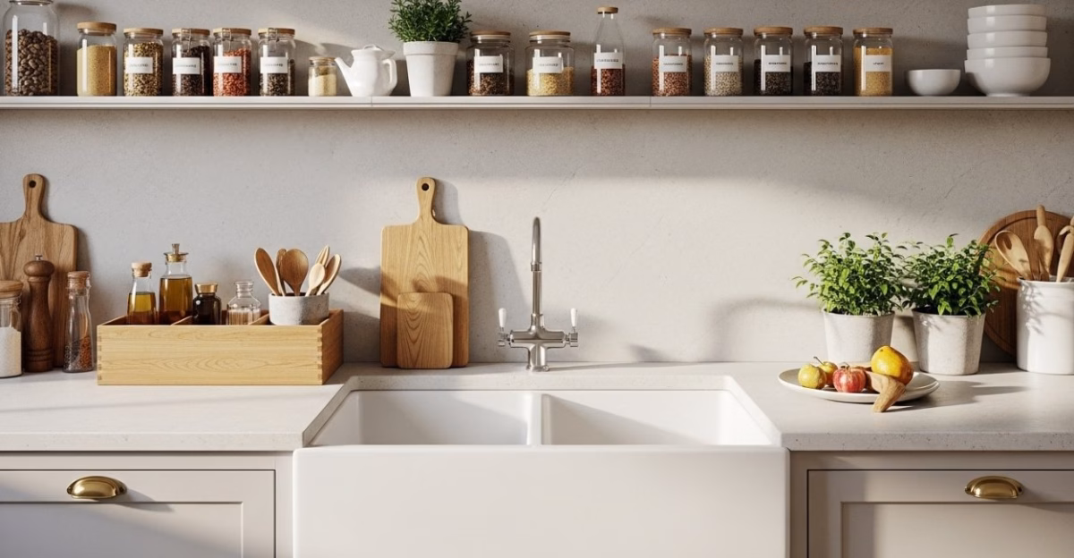 Cozinha Sempre Limpa com Ganchos e Barras Suspensas: Utensílios à Mão, Bancada Livre! - detalhe