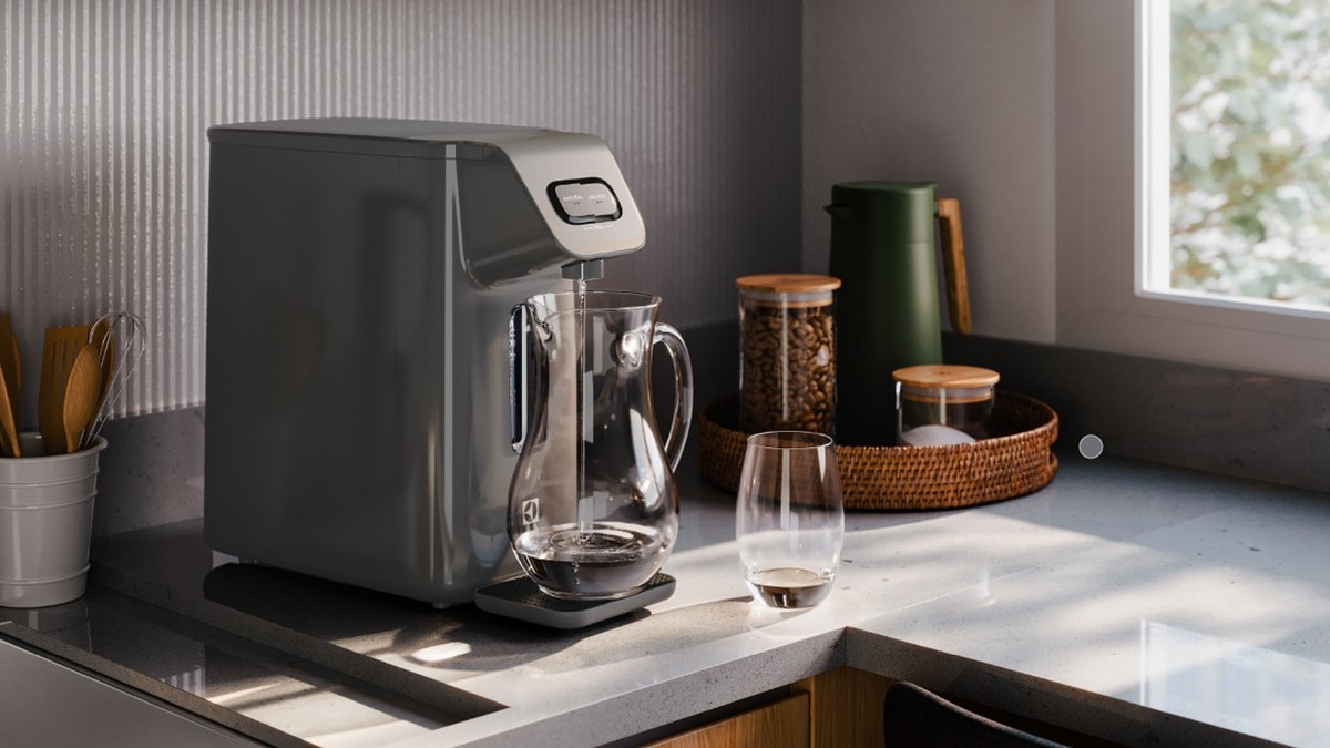 Purificador Moderno Integrado à Bancada da Cozinha - ideia