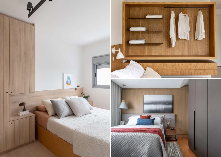 Guarda-Roupa Planejado Amadeirado: Aconchego Natural - detalhe