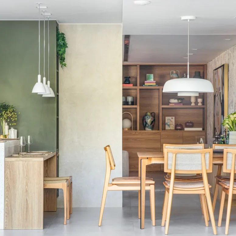 Em Madeira Clara para um Espaço Clean e Aconchegante - ideia