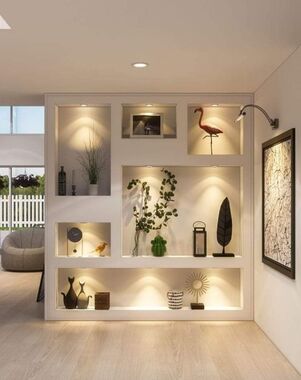 Nichos Iluminados em Pladur: Destaque e Sofisticação na Medida Certa - inspiração