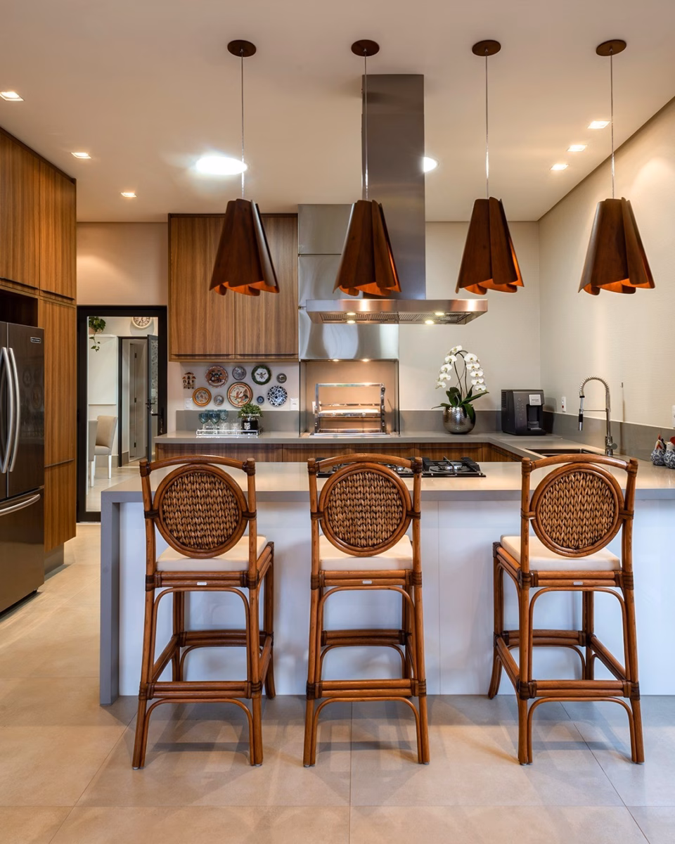 Integração Rústica com Detalhes em Tijolinho Aparente - detalhe