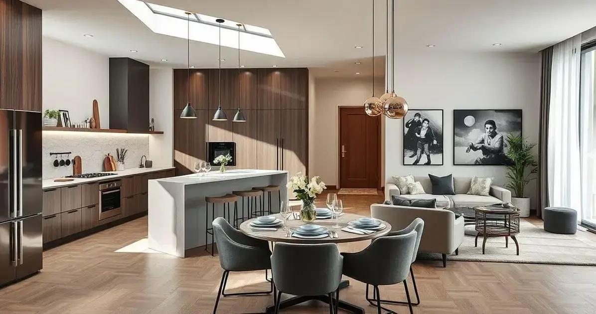 Integração Moderna: Cozinha e Sala em Harmonia - inspiração