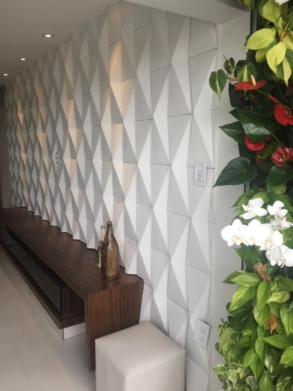 Aconchego Rústico: Revestimento 3D que Imita Texturas Naturais - ideia