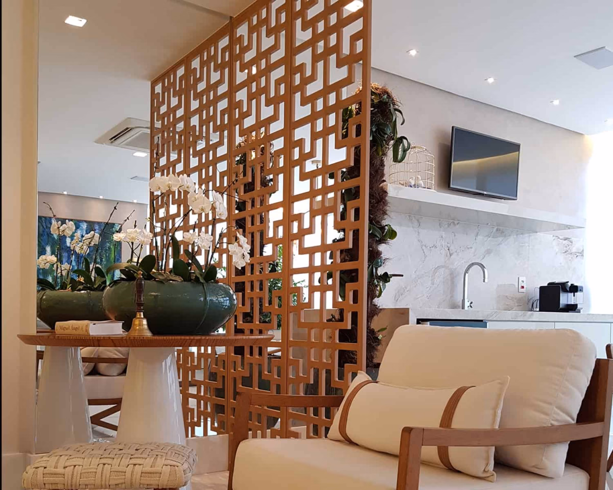 Biombo Vazado em MDF: Design Moderno e Leveza para Divisórias Criativas - inspiração