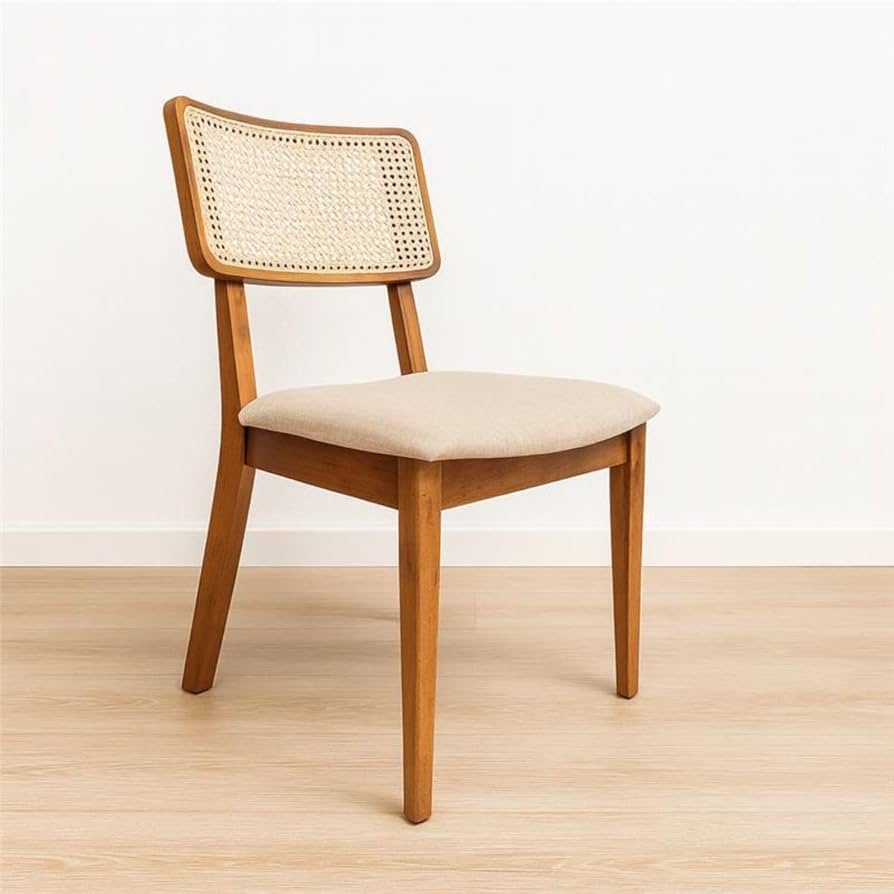 Cadeira de Jantar Estofada em Linho: Elegância Natural Para Ambientes Clean - detalhe