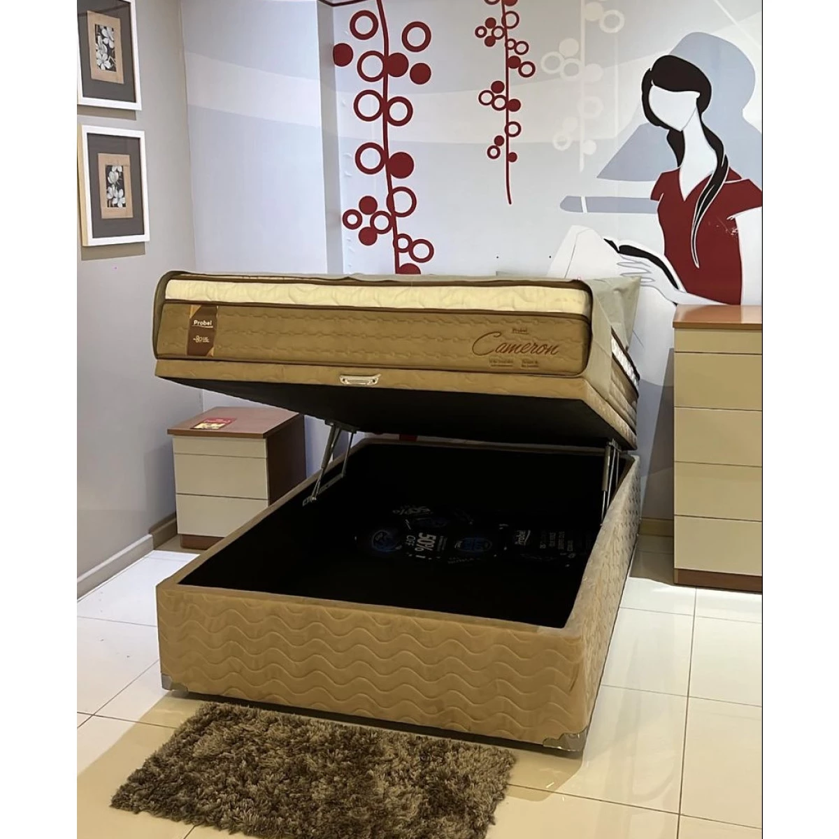 Cama Box Baú com Espelho na Lateral: Ampliando o Espaço! - detalhe