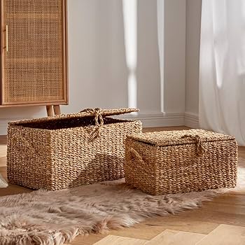 Cestos de Palha com Detalhes em Couro: Rusticidade Sofisticada - detalhe