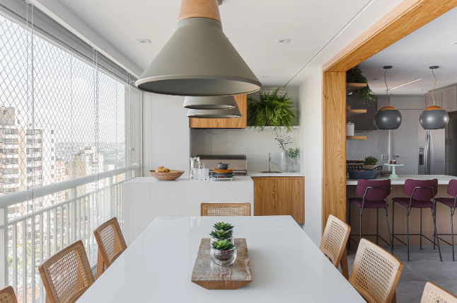 Funcionalidade Multifuncional: Bancada Gourmet Integrada - ideia