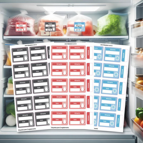 Etiquetas personalizadas para identificar cada alimento - inspiração