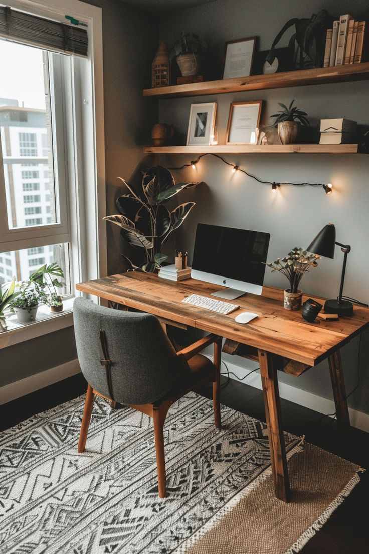 Home Office Relaxante com Decoração Macramê - ideia