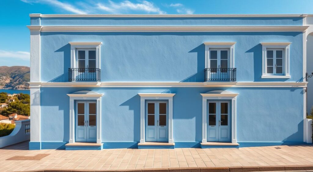 Azul Puro em Contraste com Branco: Modernidade Náutica - detalhe