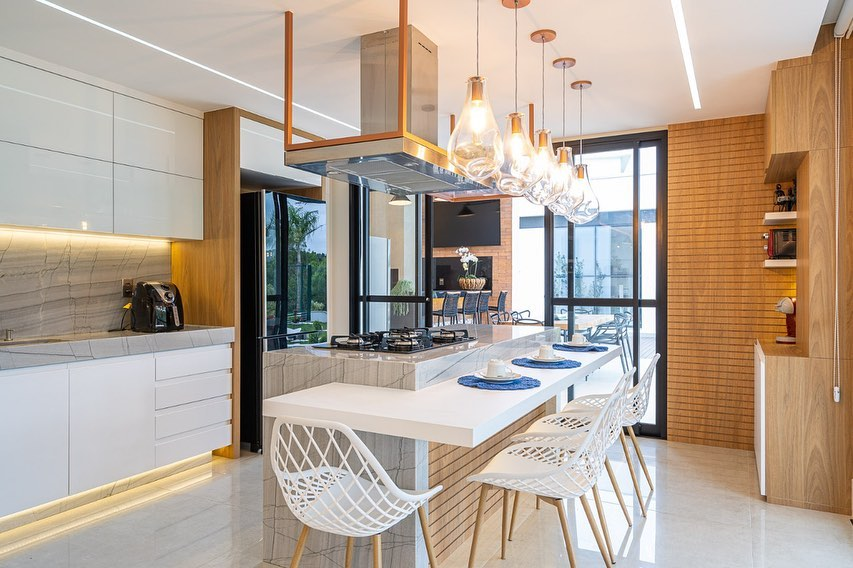 Com Bancada Suspensa e Iluminação LED - detalhe