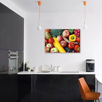 Mini Galeria de Frutas e Legumes: Explosão de Cores na Parede - ideia