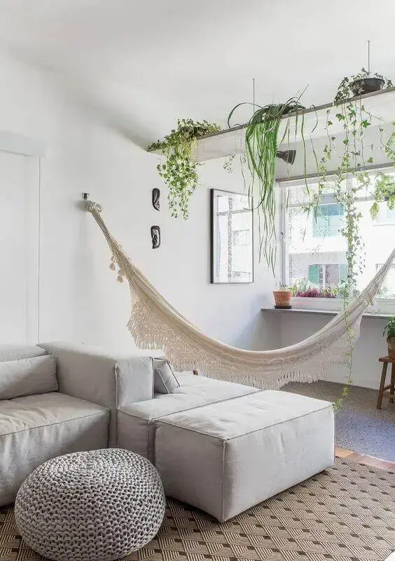 Refúgio Relaxante com Rede e Decoração Boho - ideia