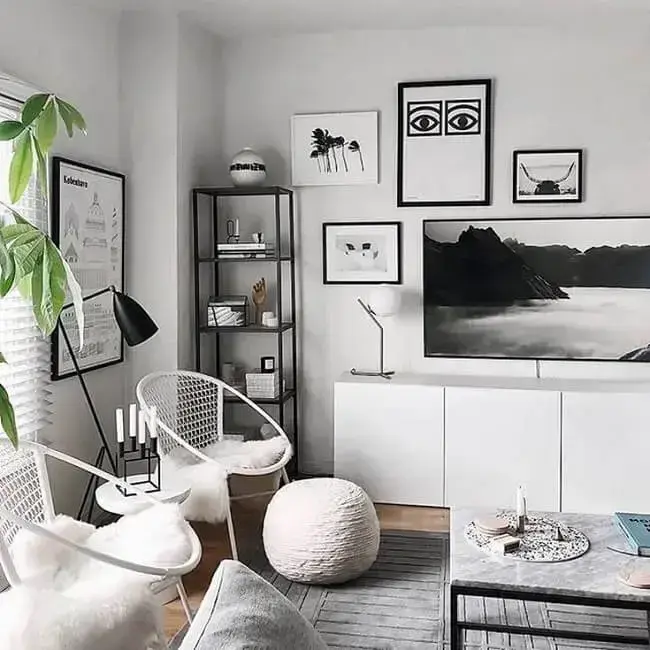 Minimalismo Criativo Com Decoração em Preto e Branco - ideia