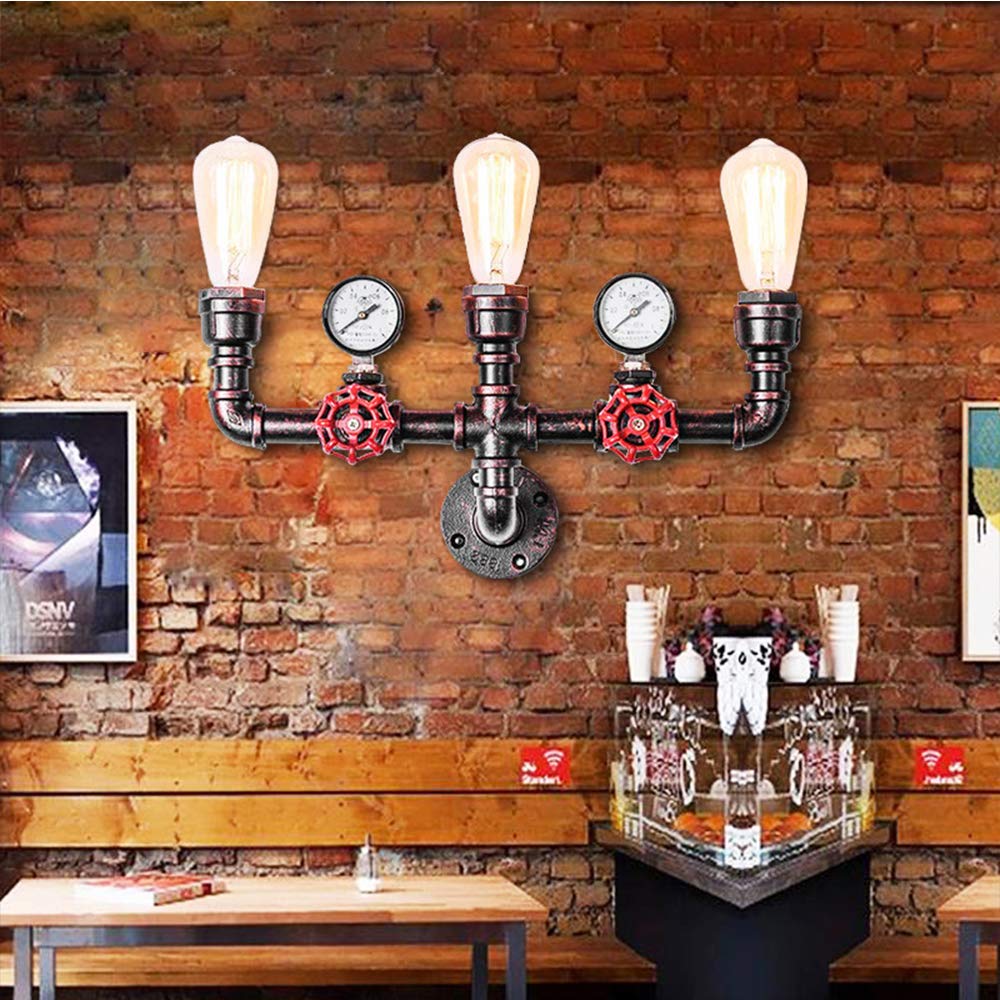 Lustre Industrial com Tubos de Cobre e Lâmpadas Vintage - detalhe