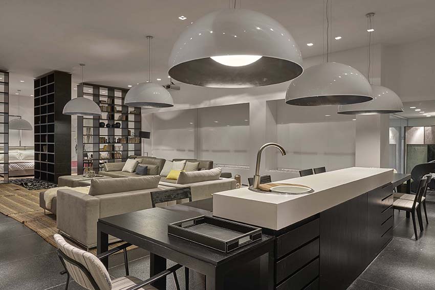 Estilo Escandinavo: Cozinha e Sala Integradas com Toques de Cor - detalhe