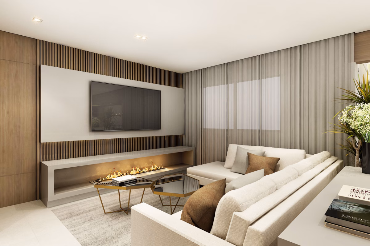 Composição Minimalista com Nichos Geométricos - ideia