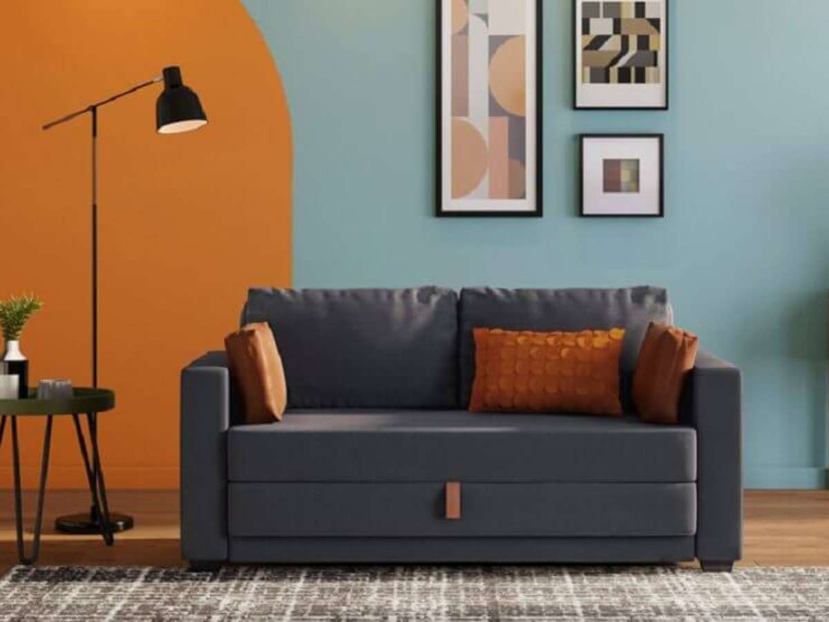 Explosão de Cor: Sofá-Cama Vibrante como Ponto Focal da Sala - detalhe