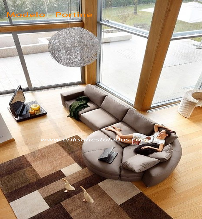 Sofá Modular com Chaise Longue: Flexibilidade e Relaxamento Ampliado - detalhe