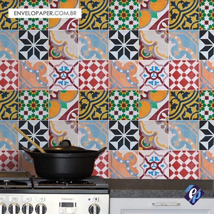 Adesivo Estilo Ladrilho Hidráulico: charme vintage - ideia