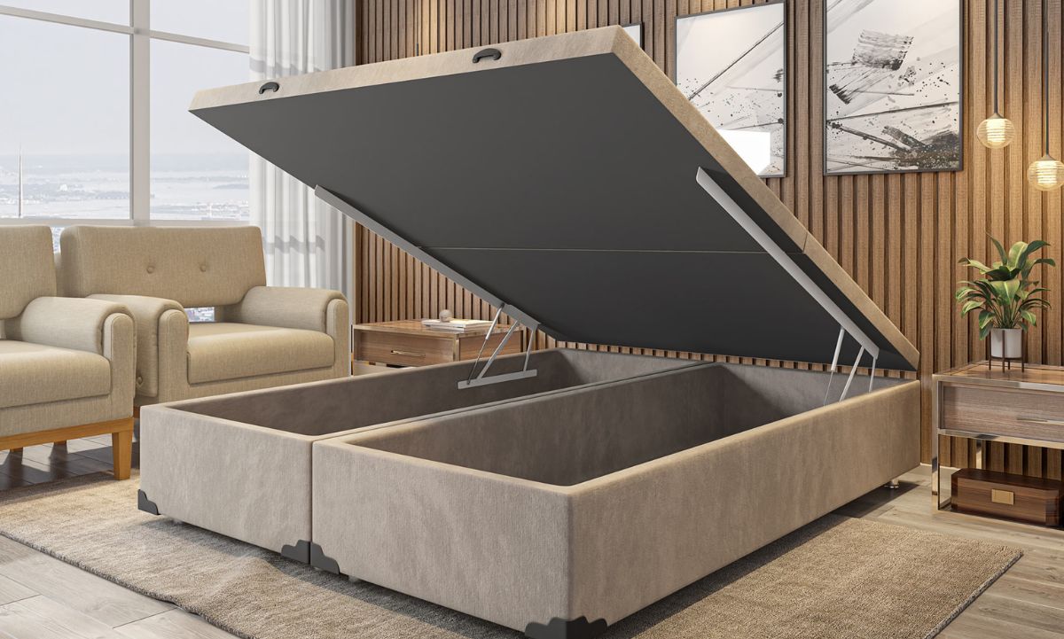 Cama Box Baú Suspensa: Leveza e Modernidade no Quarto! - ideia