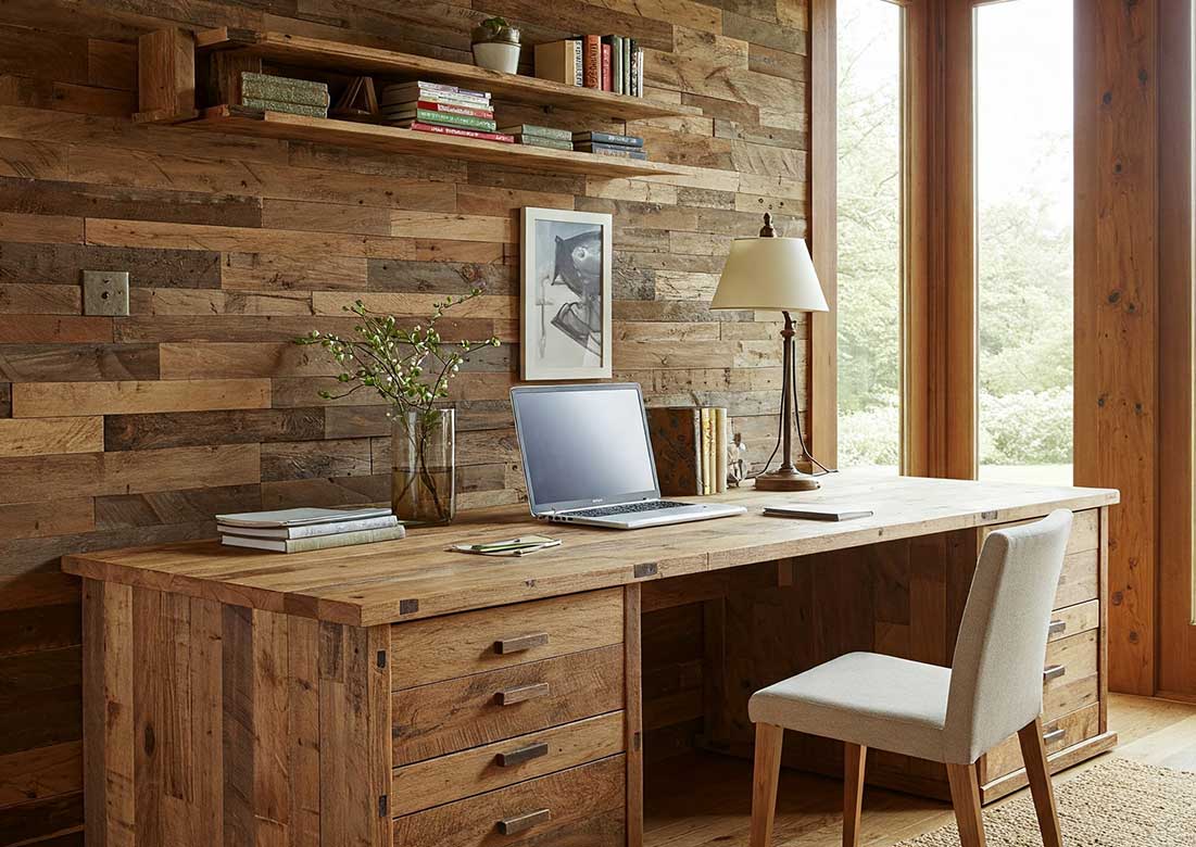 Home Office Sustentável com Móveis de Demolição - inspiração