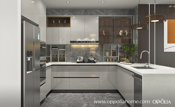 Península com Revestimento 3D: Textura e Originalidade na Sua Cozinha - detalhe