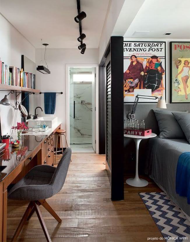 Kitnet Moderna com Pallets Multifuncionais - inspiração