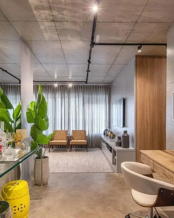 Trilhos Suspensos: Um Toque Industrial - detalhe