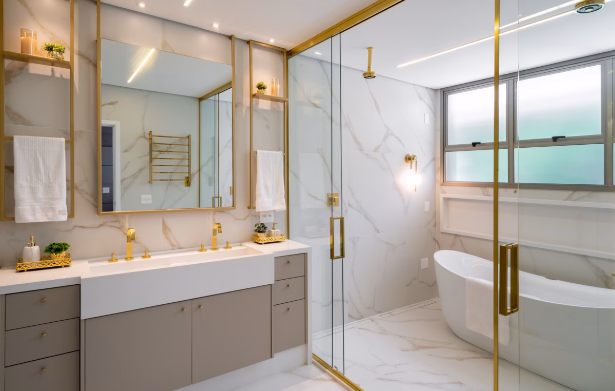 Banheiro Relaxante: Da Troca de Revestimentos aos Metais! - inspiração