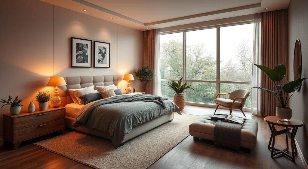 Quarto de Casal Decorado com Galeria de Fotos Personalizada: Uma História de Amor - ideia