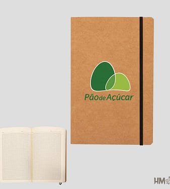 Cadernos Artesanais com Capa de Tecido - detalhe