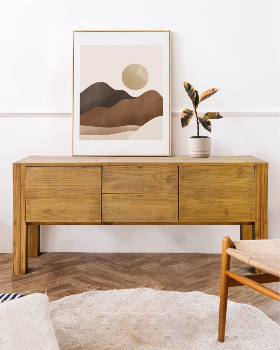 Buffet de Madeira Rústica: Aconchego e Elegância em Cada Detalhe - detalhe