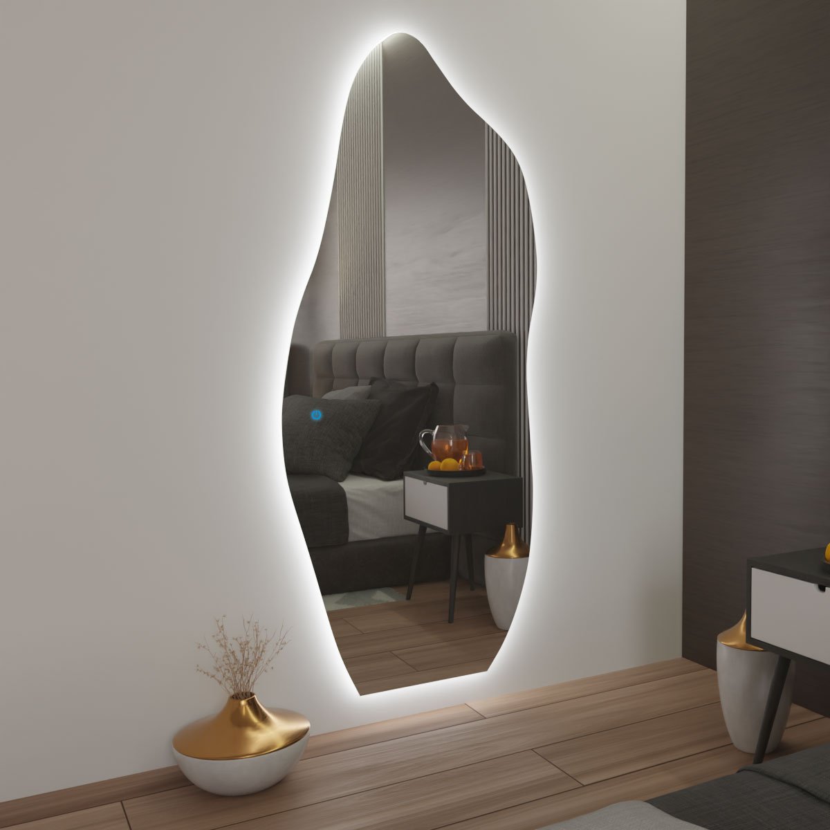 Espelho Orgânico Irregular: Design Contemporâneo - inspiração