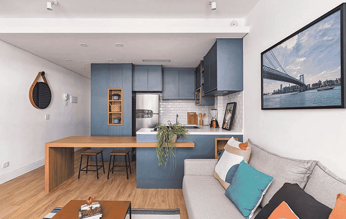 Kitnet Moderna com Pallets Multifuncionais - ideia