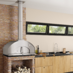 Área de Pizza com Forno à Lenha e Bancada de Preparo Integrada - detalhe