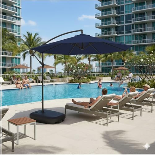 Ombrelone Suspenso com LED Integrado: Noites Mágicas na Piscina - ideia