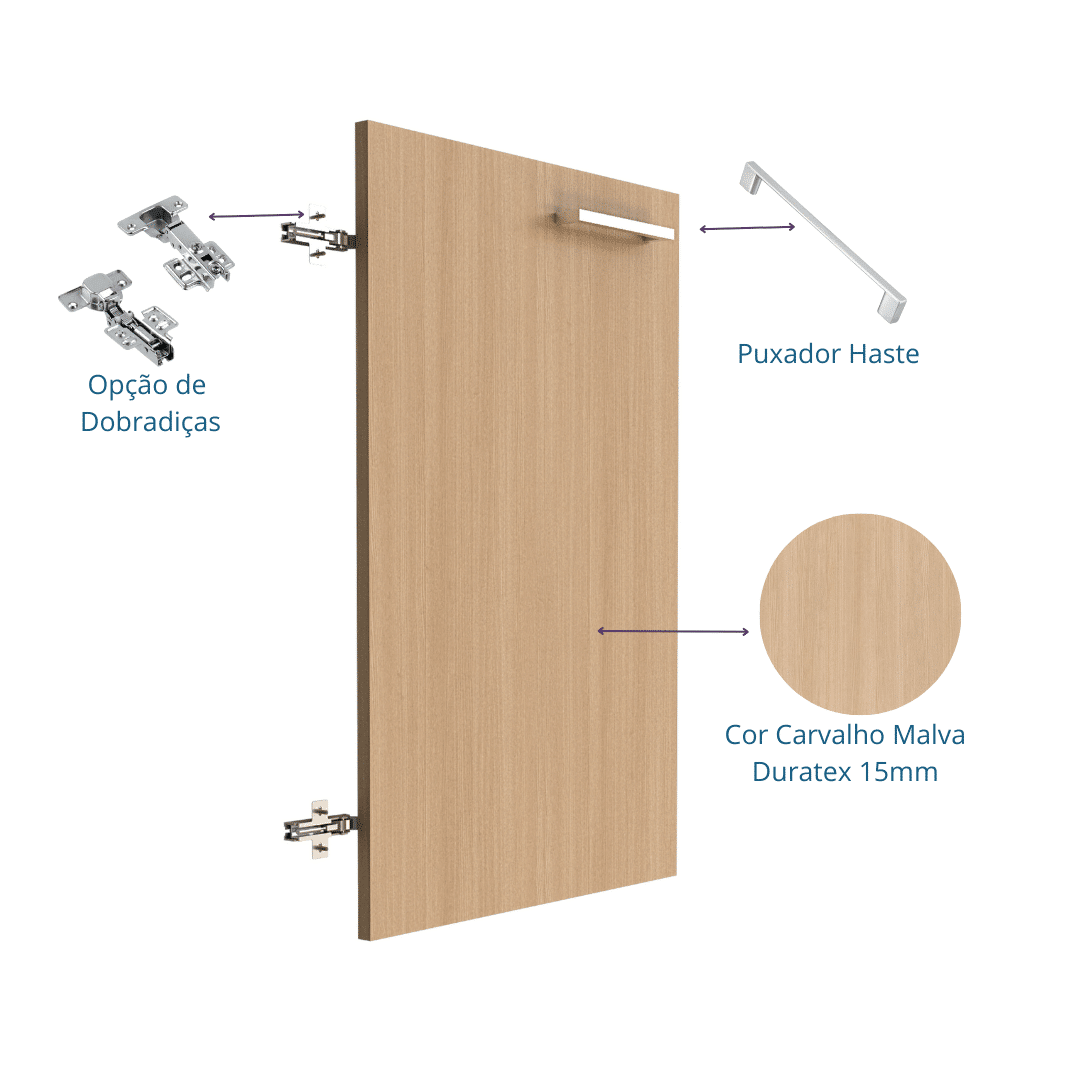 Porta de Giro com Puxador Cava Minimalista - inspiração