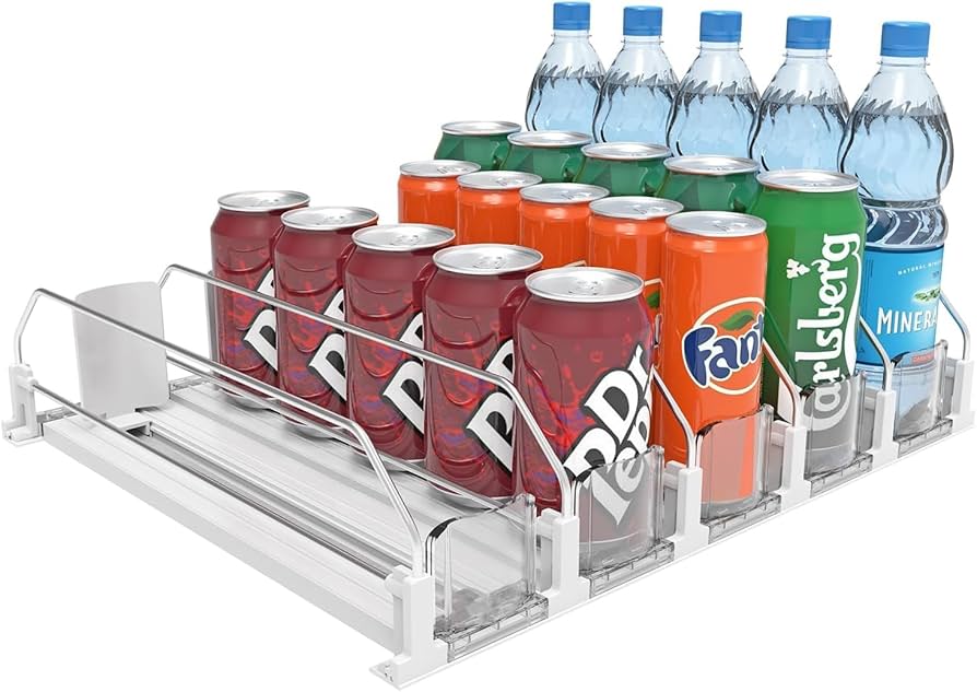 Divisórias de acrílico para organizar garrafas e latas - detalhe