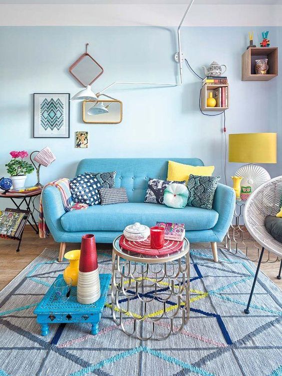 Azul Pastel e Mobiliário Vintage: Charme Retrô - inspiração