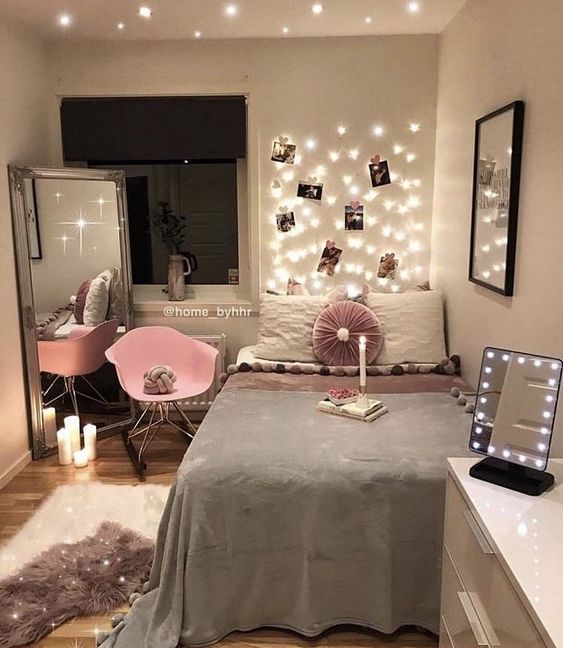 Quarto Feminino Tumblr: Fotos, Luzes e Uma Pegada Urbana - inspiração