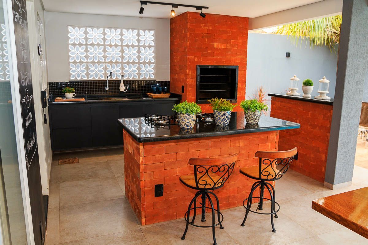 Com Revestimento de Tijolinho Aparente - ideia