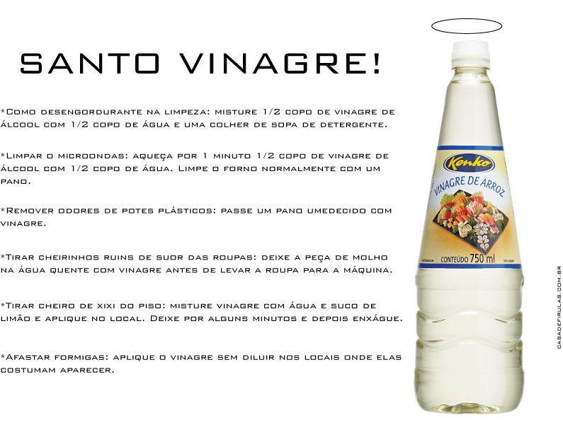 Com Vinagre Aromatizado: Desinfetando com Cheirinho Gostoso - ideia