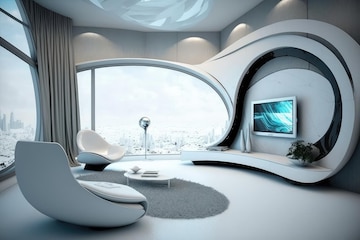 No Design de Interiores Neomorfista: Elegância Futurista! - inspiração